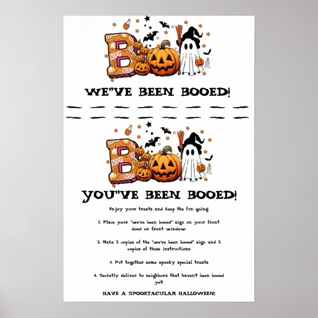 Poster letreiro de jogo de susto de Halloween (Frente)