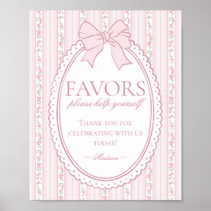Poster Letreiro de Lembrancinhas Florais Chique Rosa Past
