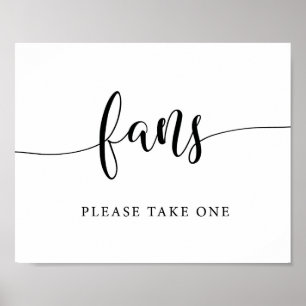 Poster Letreiro de Leques de Casamento Rústico Por Favor 