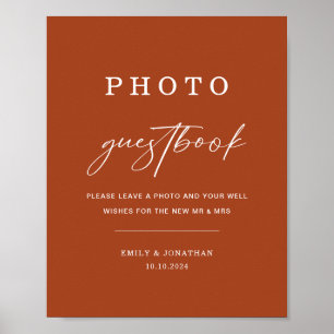 Poster Letreiro de Livro de Visitas de Foto de Casamento