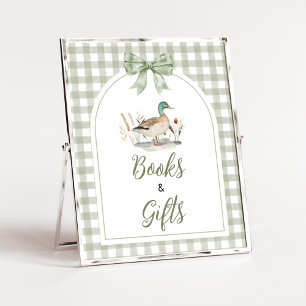 Poster Letreiro de Livros e Presentes para Bebê Pato em X