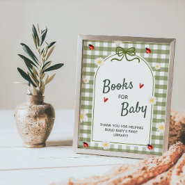 Poster Letreiro de Livros para Chuveiro de Bebê Amor Beso