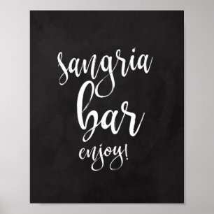 Pôster Letreiro de Loja de Sangria em Quadro Negro 8x10 p