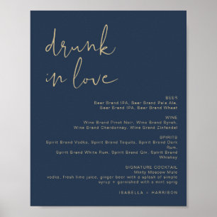 Poster Letreiro de Menu de Bar 'Bêbado de Amor' CAITLIN A