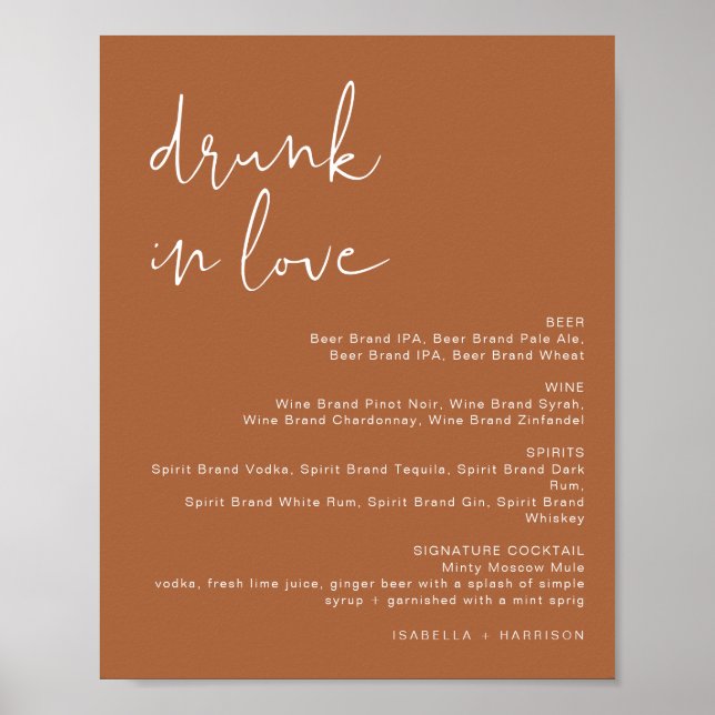 Poster Letreiro de Menu do Bar CORIANDER Terracotta Apaix (Frente)