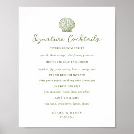 Poster Letreiro de mesa de bebidas com assinatura de conc