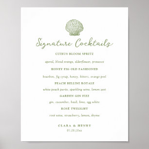 Poster Letreiro de mesa de bebidas com assinatura de conc
