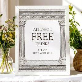 Poster Letreiro de mesa de bebidas sem álcool com colunas