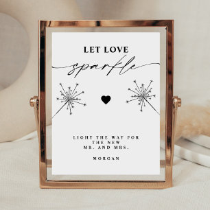 Poster Letreiro de Mesa de Casamento Moderno Deixe o Amor