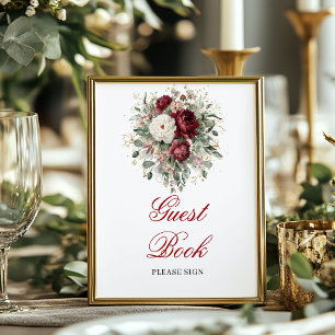 Poster Letreiro de Mesa de Livro de Visitas Marsala Blush