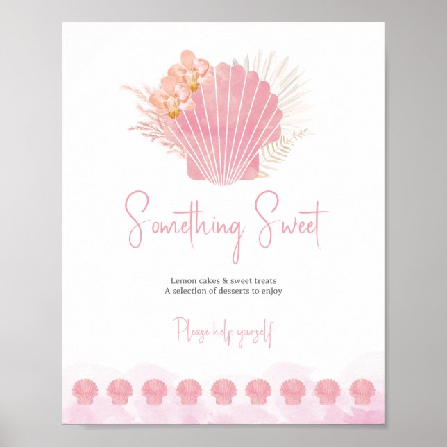 Poster Letreiro de Mesa de Sobremesas para Chá de Bebê co (Frente)