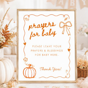 Poster Letreiro de Orações para Chás de Bebê Little Pumpk