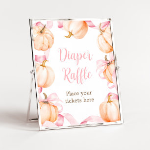 Poster Letreiro de Rifas de Fraldas para Chás de Bebê com