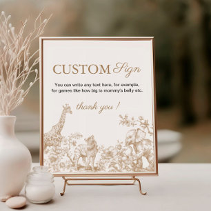 Poster Letreiro de Texto Personalizado Toile Safari Baby