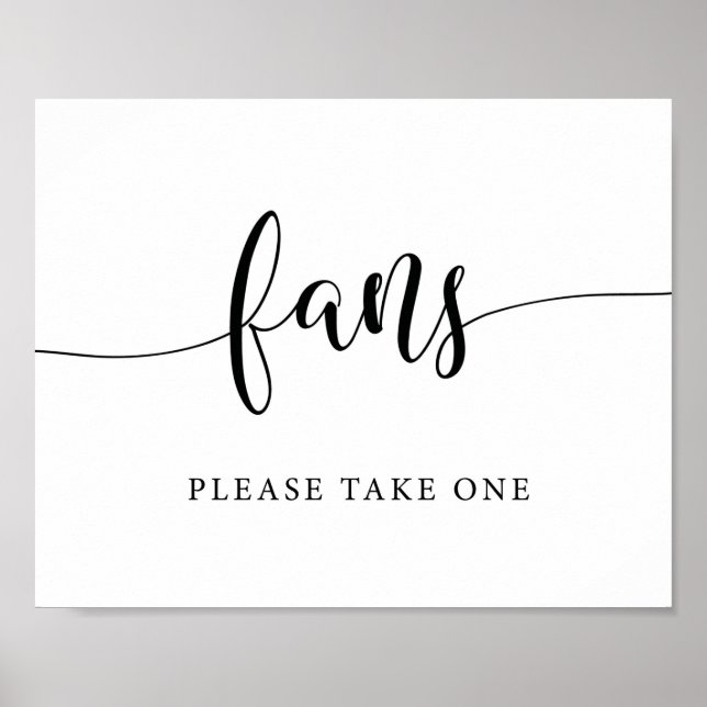 Poster Letreiro de Ventarolas de Casamento Rústico Por Fa (Frente)