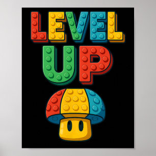 Poster Letreiro em Bloco de Nível Aumentado Poderoso Game