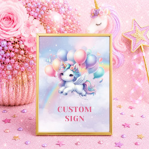 Poster Letreiro Personalizado de Aniversário de Menina Un