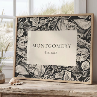 Poster Letreiro Personalizado de Sobrenome da Família Dec