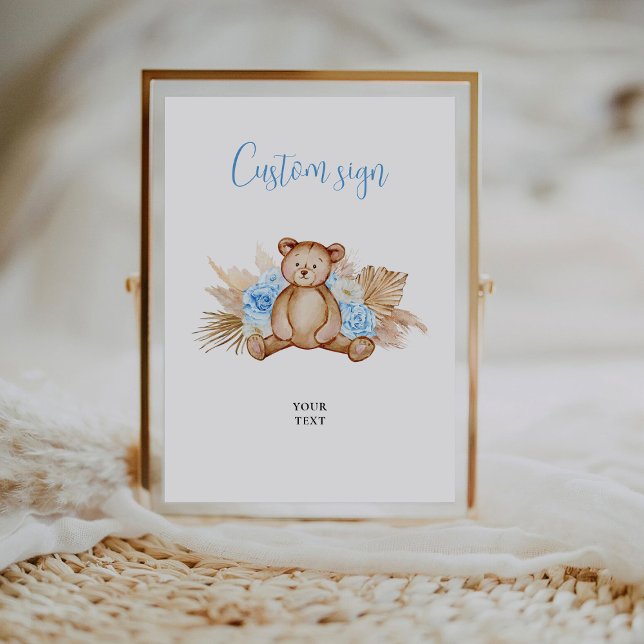 Poster Letreiro Personalizado de Urso de Pelúcia (Criador carregado)