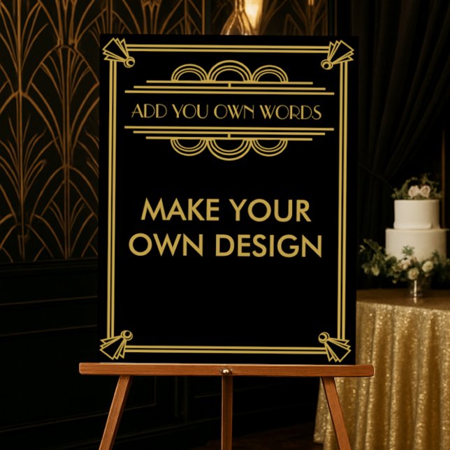 Pôster letreiro preto e dourado personalizado Art Deco Ga (Criador carregado)