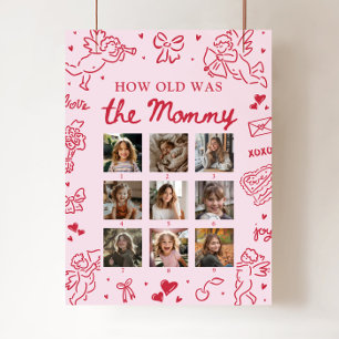 Poster Letreiro Rosa Moderno Desenhado à Mão Quantos Anos