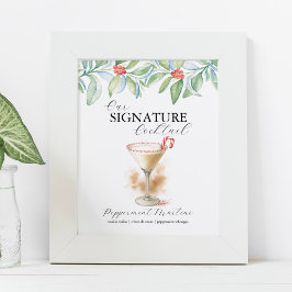 Poster Letreiros de Bar de Coquetel com a Marca de Natal 