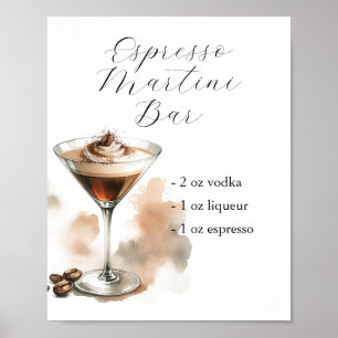 Poster Letreiros de Drinks com Estilo   Espresso Martini