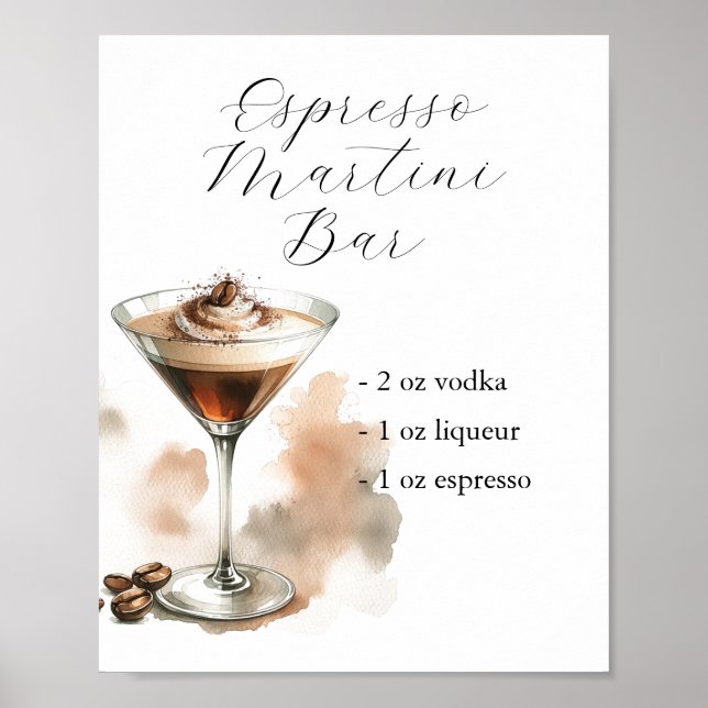 Poster Letreiros de Drinks com Estilo | Espresso Martini (Frente)