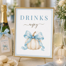 Letrero de Bebidas para Chás de Bebê Pequena Abóbo