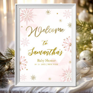 Poster Letrero de bienvenida para Baby Shower 'Copo de ni