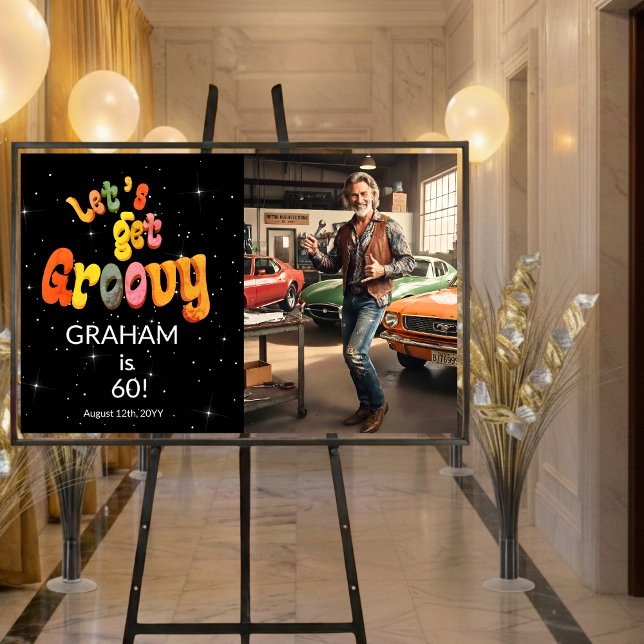 Poster Let's Get Groovy Men's 60th Birthday Photo (Criador carregado)