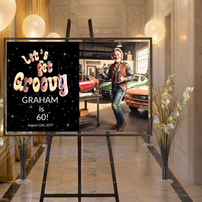 Poster Let's Get Groovy Men's 60th Birthday Photo (Criador carregado)