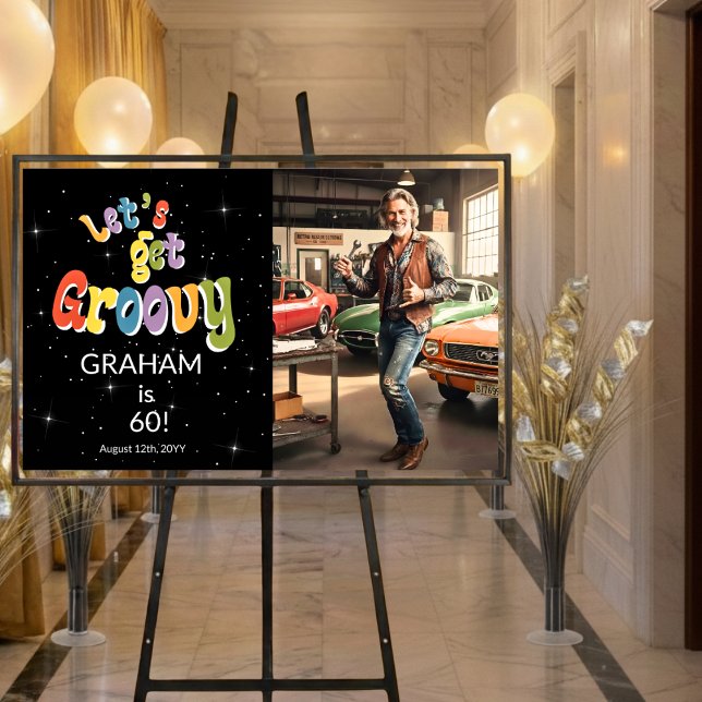 Poster Let's Get Groovy Men's 60th Birthday Photo (Criador carregado)