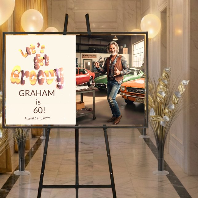 Poster Let's Get Groovy Men's 60th Birthday Photo (Criador carregado)