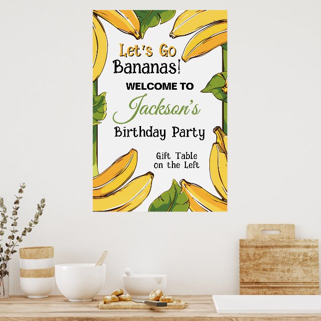 Poster Let's Go Bananas Any Age Birthday Party (Cozinha)