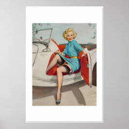 Poster Let's Go Driving Vintage Style Elvgren Pin-U