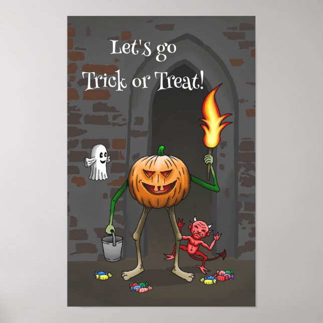 Poster Let's go Trick or Treat with the Pumpkin  (Frente)