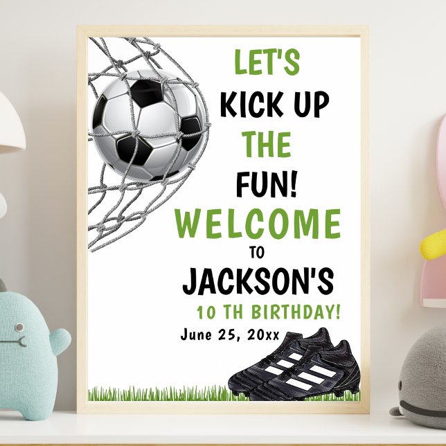 Poster Let's Kick up the fun!, Funny Soccer Birthday (Criador carregado)