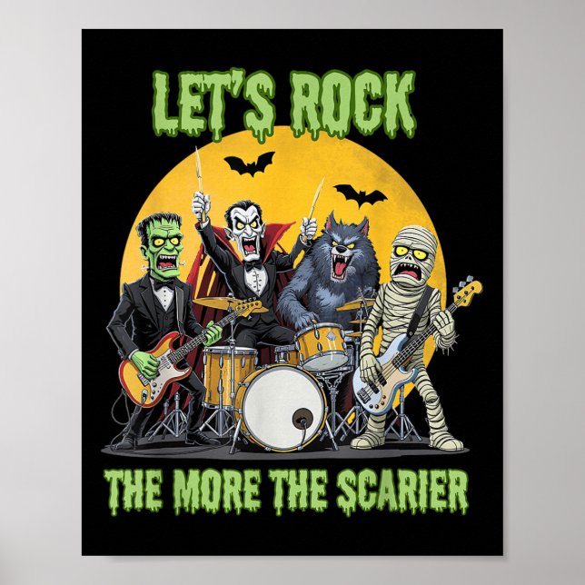 Poster Lets Rock The More The Ier Clic Monsters Halloween (Frente)