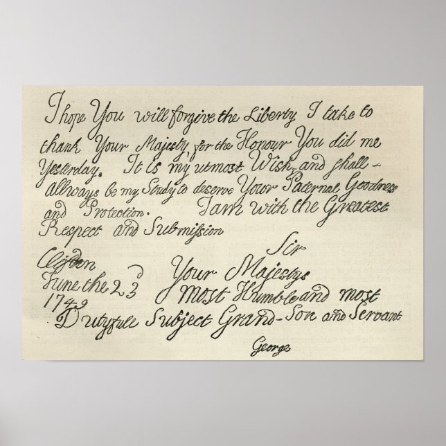 Poster Letter from George III to his grandfather the (Frente)