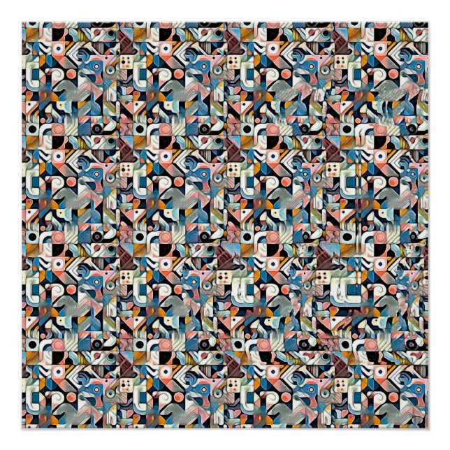Pôster LETTER J STEREOGRAM 20"x20", Semi-Gloss, No Frame (Frente)