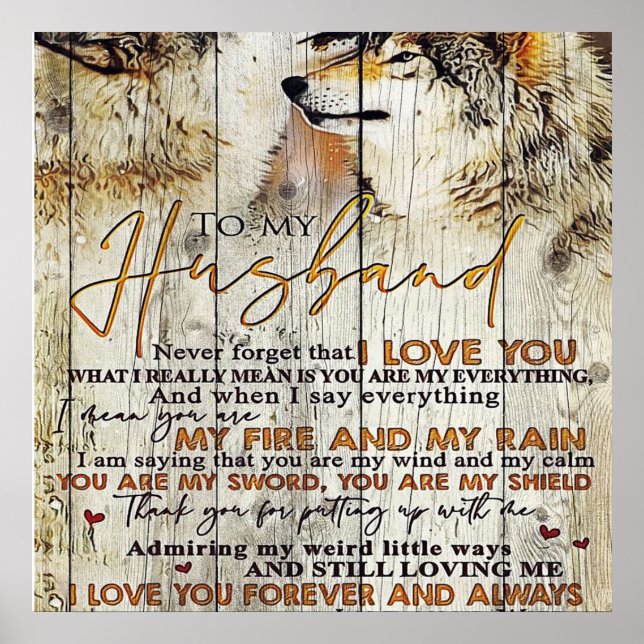 Poster Letter To My Husband , Lovely Quotes Gift (Frente)