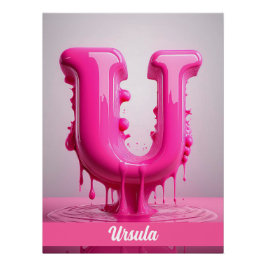 Pôster Letter U, Monogram U - Customizable Name Poster 