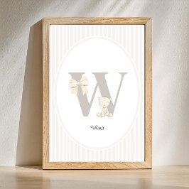 Poster Letter W Nursery Wall Art - Custom Baby Name Print