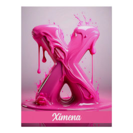 Pôster Letter X, Monogram X - Customizable Name Poster 