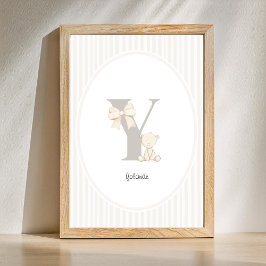 Poster Letter Y Nursery Wall Art - Custom Baby Name Print