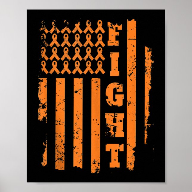 Poster Leucemia Cancer Sensibilização Leucemia Laranja (Frente)