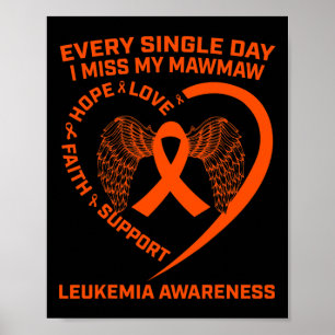 Poster Leucemia Cardíaca Laranja Sensibilização Na Memóri