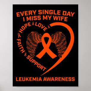 Poster Leucemia Cardíaca Laranja Sensibilização Na Memóri