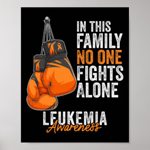 Poster Leucemia Consciência Mês Boxando Luvas Laranja Rib